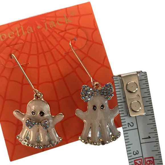 Ghost Crystal Drop Style Halloween Earrings By Bella Jack New On Card - Picture 4 of 7